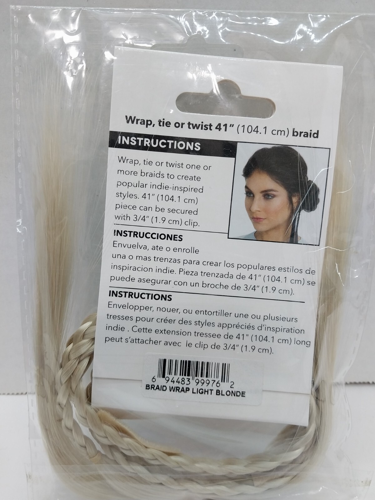 New Revlon Ready To Wear Hair Braid Wrap Light Blonde 41″