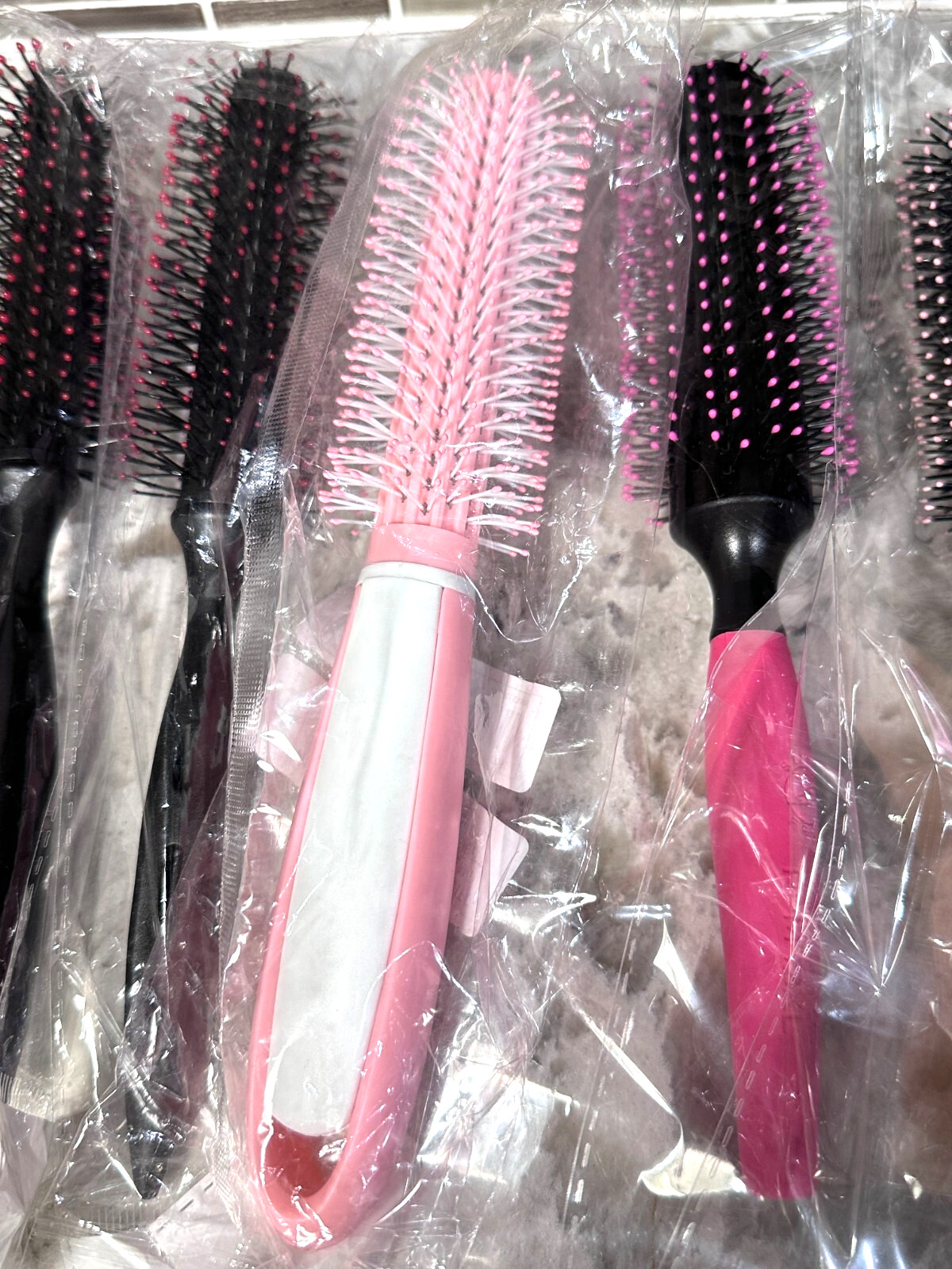 Lot of 14 Round Hairbrushes 1.25-3in diameter 7 Bore Bristle New in Packages
