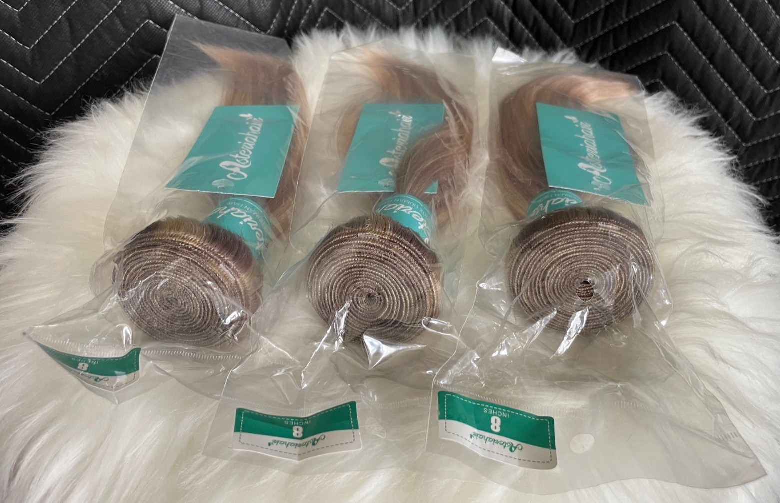Platinum Ash Blonde 613 Straight 8″ Human Hair 6 Bundles with 13×4 HD Closure