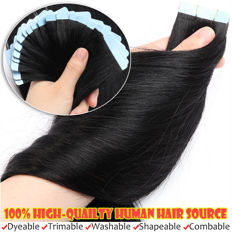 Tape In 100% Real Human Hair Extensions Russian Skin Weft Blonde 18″-24″ Long US