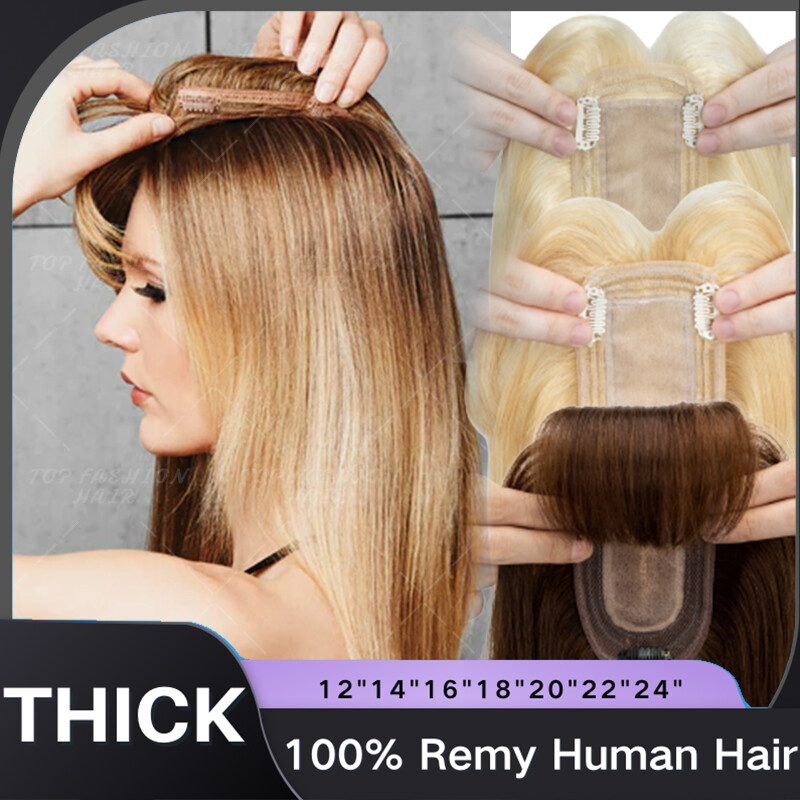 100% Armenian Remy Human Hair Topper Toupee Clip In Hairpiece Lace Top Wigs 24″