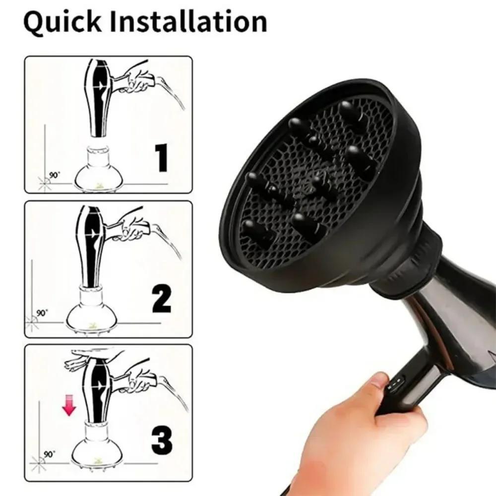Universal Silicone Hair Curl Diffuser Cover for Drying, Styling, and Blower Tool