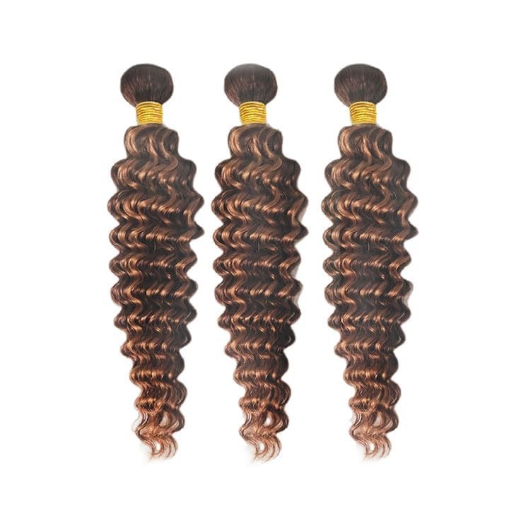 Giginger Bundles Human Hair 300G Deep Wave Human Hair Bundles 14 16 18 Inch