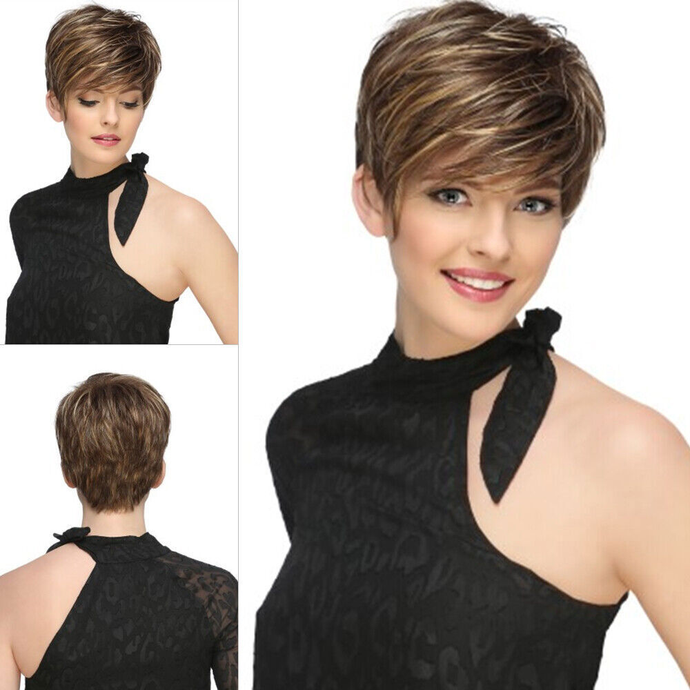 Womens Natural Short Wigs Curly / Straight Bob Hair Wavy Wigs Brown Blonde Wig