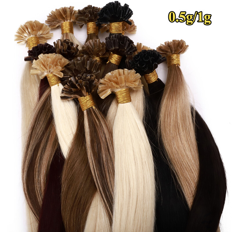 Russian U Tip Hair Pre Bonded Keratin Human Hair Extensions Fusion Thick 0.5G 1G