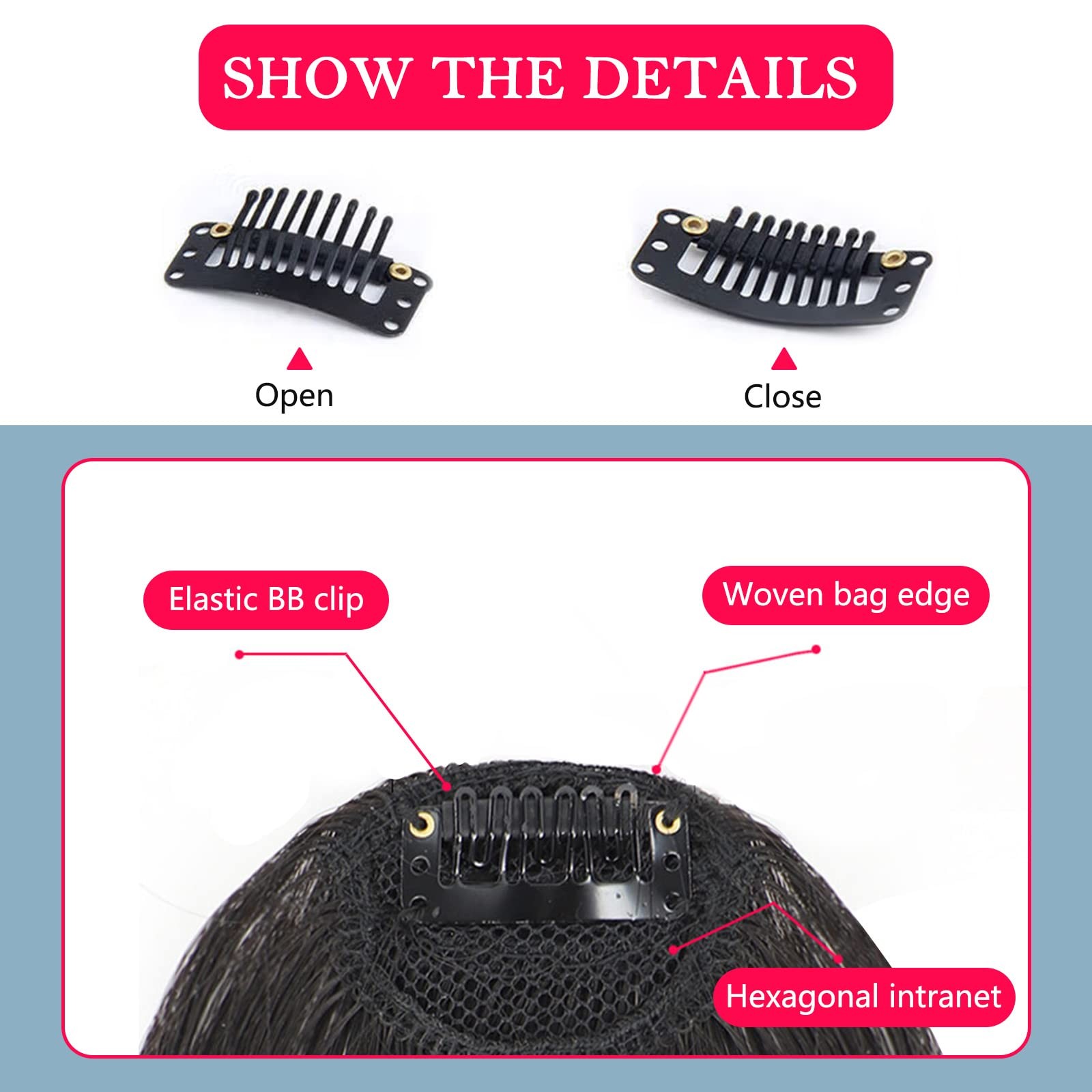 2PCS Clip in Bangs Real Human Hair,Fake Bangs Hair Clip on Bangs for Women,Cu…