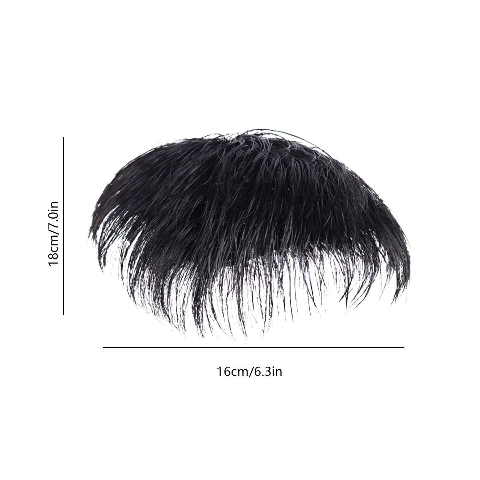 Men’s Clip Hairpiece Top Short Natural Wig Black Natural Hair Topper Toupee