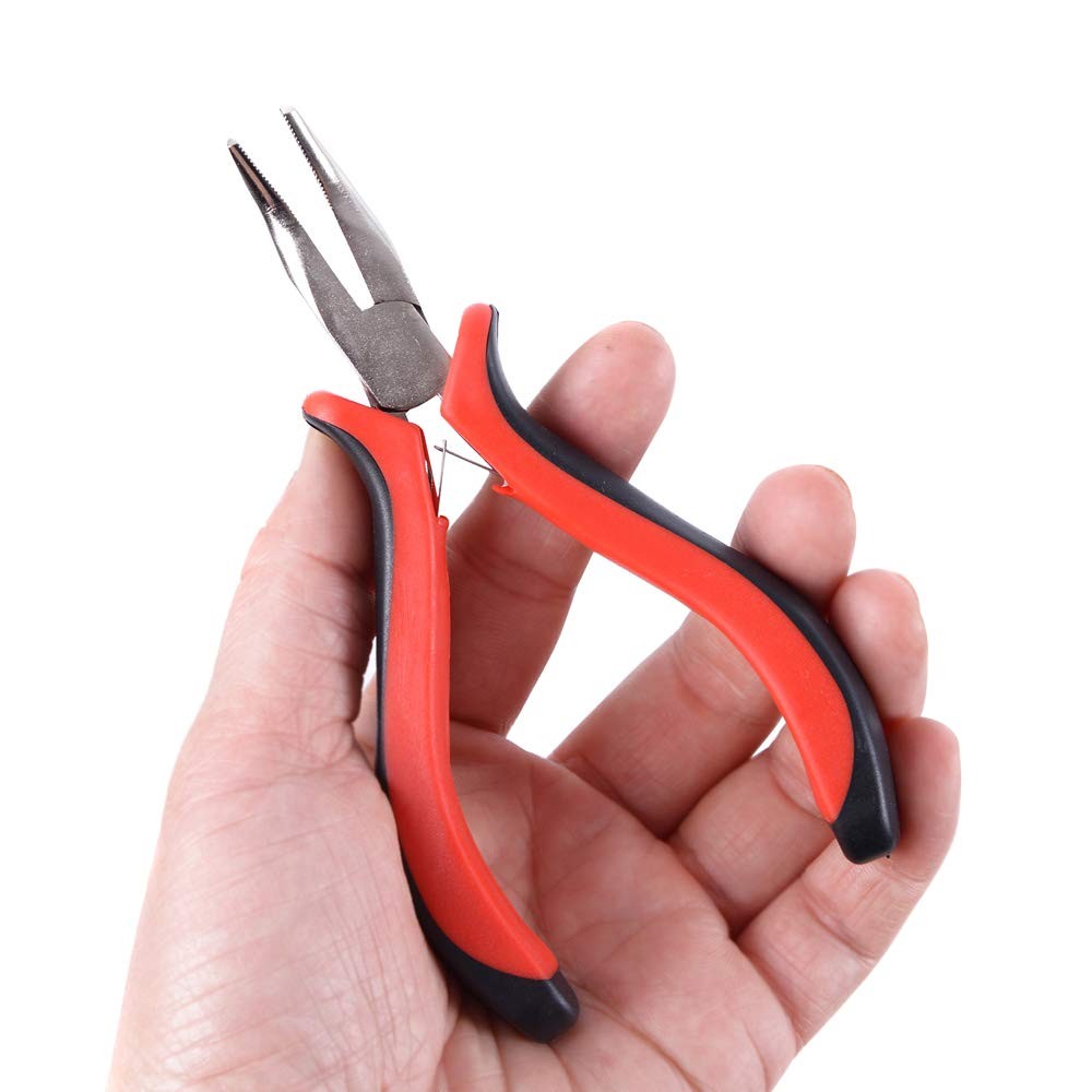 1000pcs Micro Silicone Rings Beads Hair Extensions Kit I-tip Hair Pliers Micro