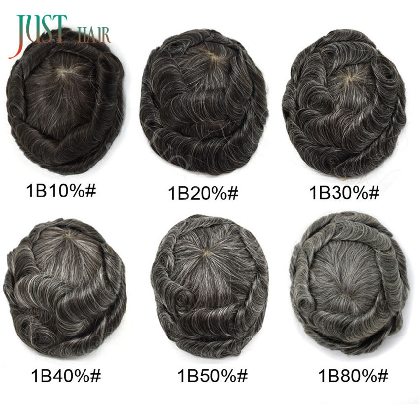 Mens Toupee Hair Replacement Hairpiece Full Poly Injected PU Human Hair System