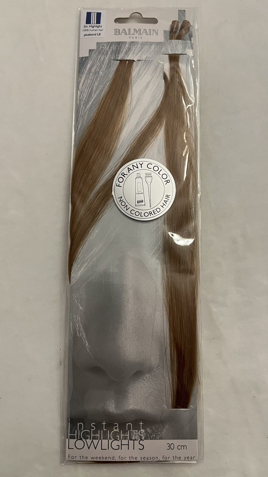 NEW Balmain Dyeable 100% Human Hair Reusable Extension Plusbond L8/30cm 11″