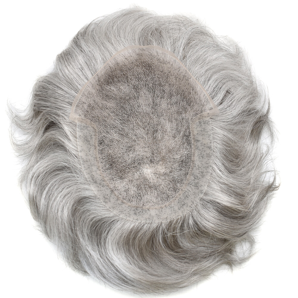 French Lace Front Mens Toupee Poly Pu Hairpiece Natural Hair Replacement Systems