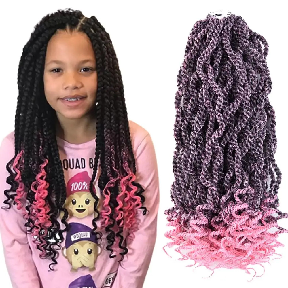 Wavy Senegalese Twist 12 Inch Crochet Braids Synthetic Braiding Hair Extensions