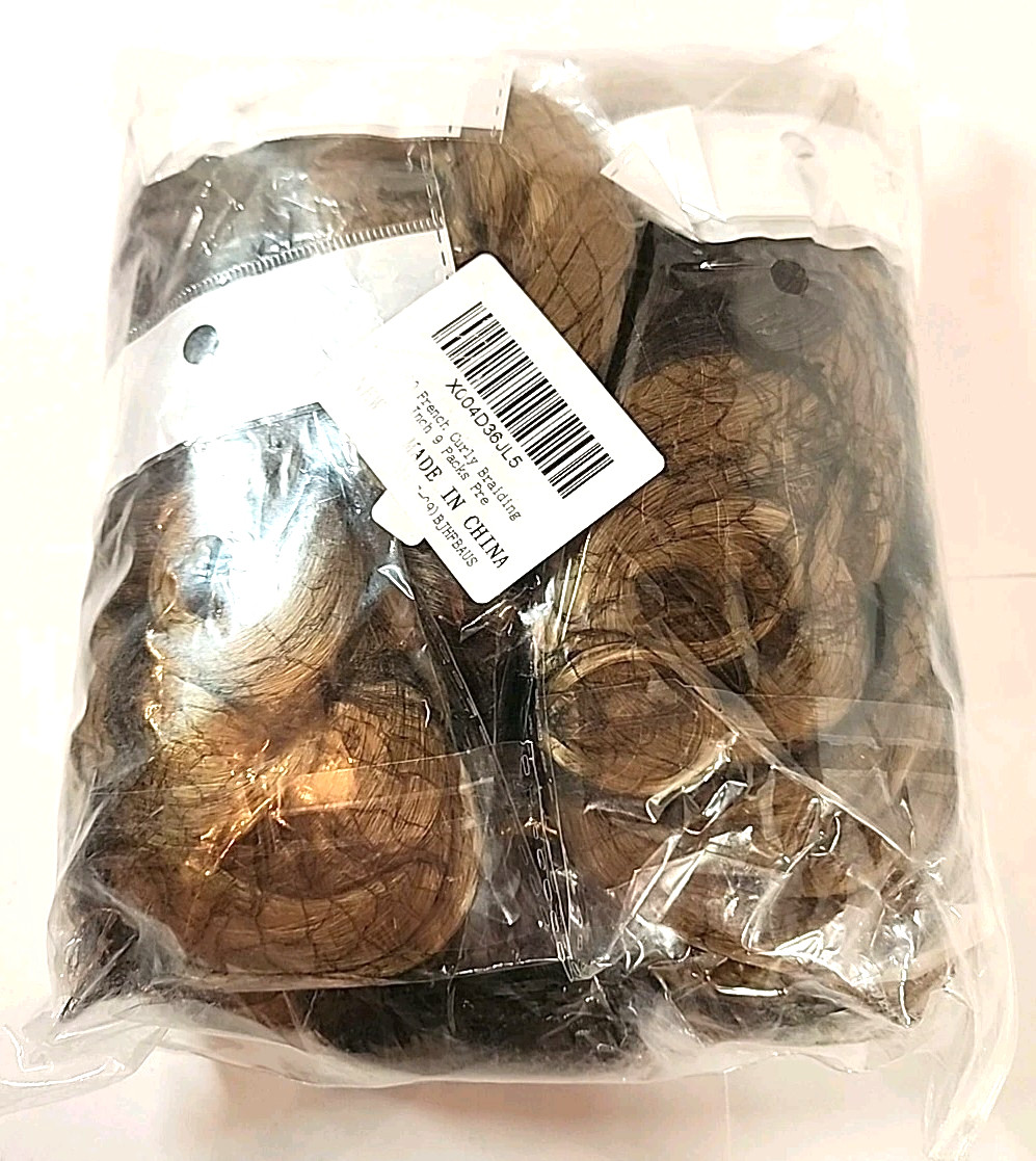 LOT OF 9 Packs 22″ French Curly Braids Hair Loose Wavy Ombre Brown to Blonde NEW