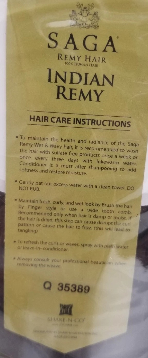Saga Indian Remy Hair Loose Deep 4 Pcs Wet/Dry Two 10in A 12in And A 14in New