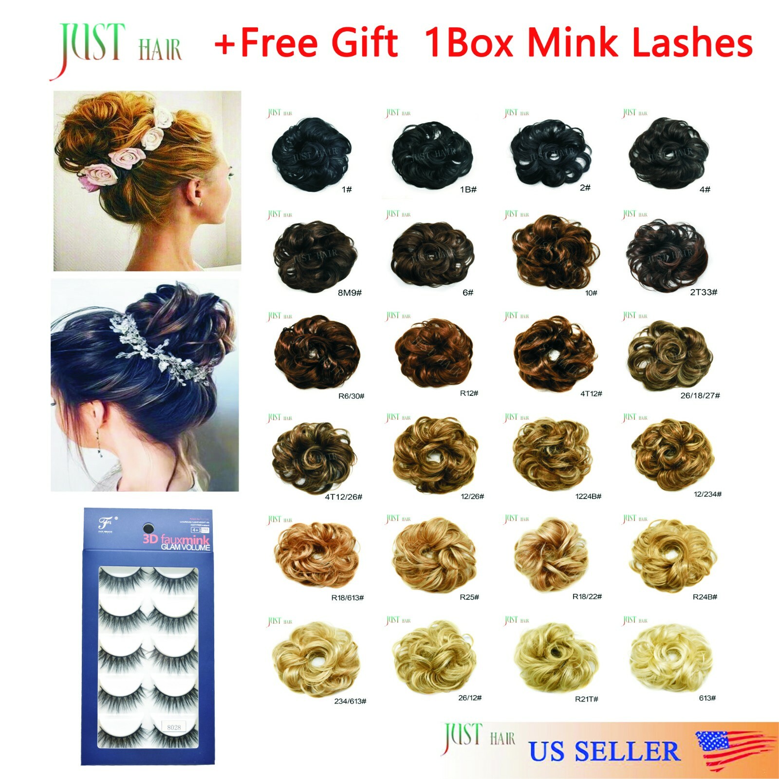 Curly Messy Rose Bun Hair Piece Updo Scrunchie Ponytail Natural As Human Hair