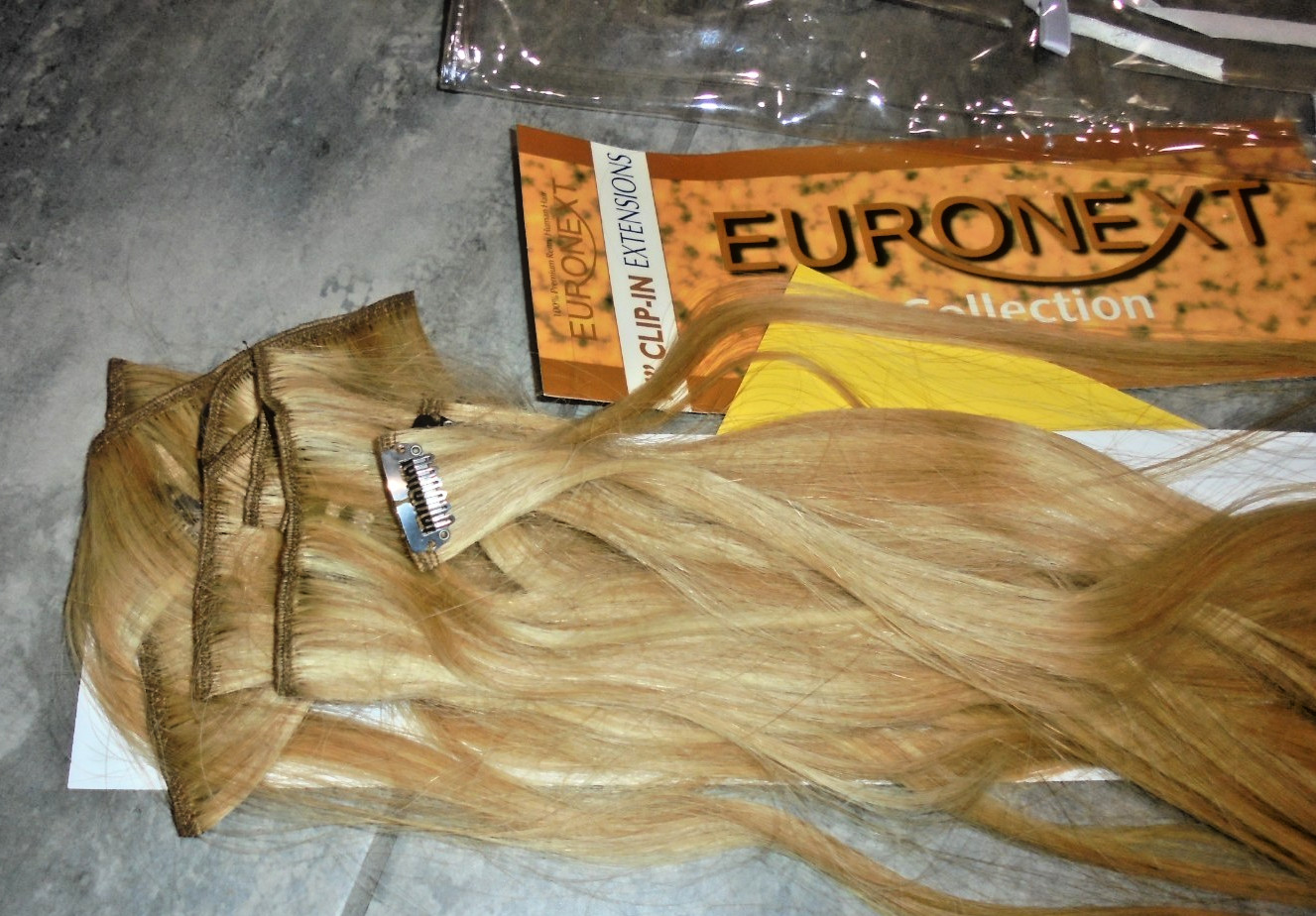 EURONEXT collection 27/613ER 14” Clip-In Human Hair Extension~ Blonde Frost