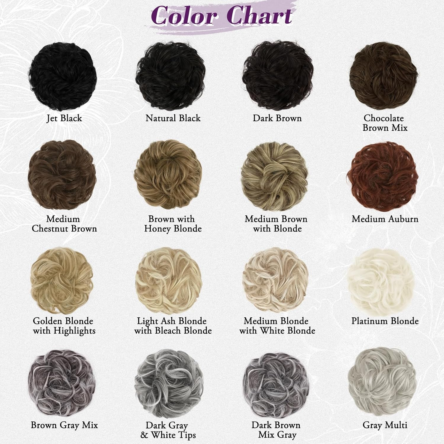 2 PCS Brown Messy Bun Hair Pieces – Elastic Chocolate Brown Messy Bun Scrunchies