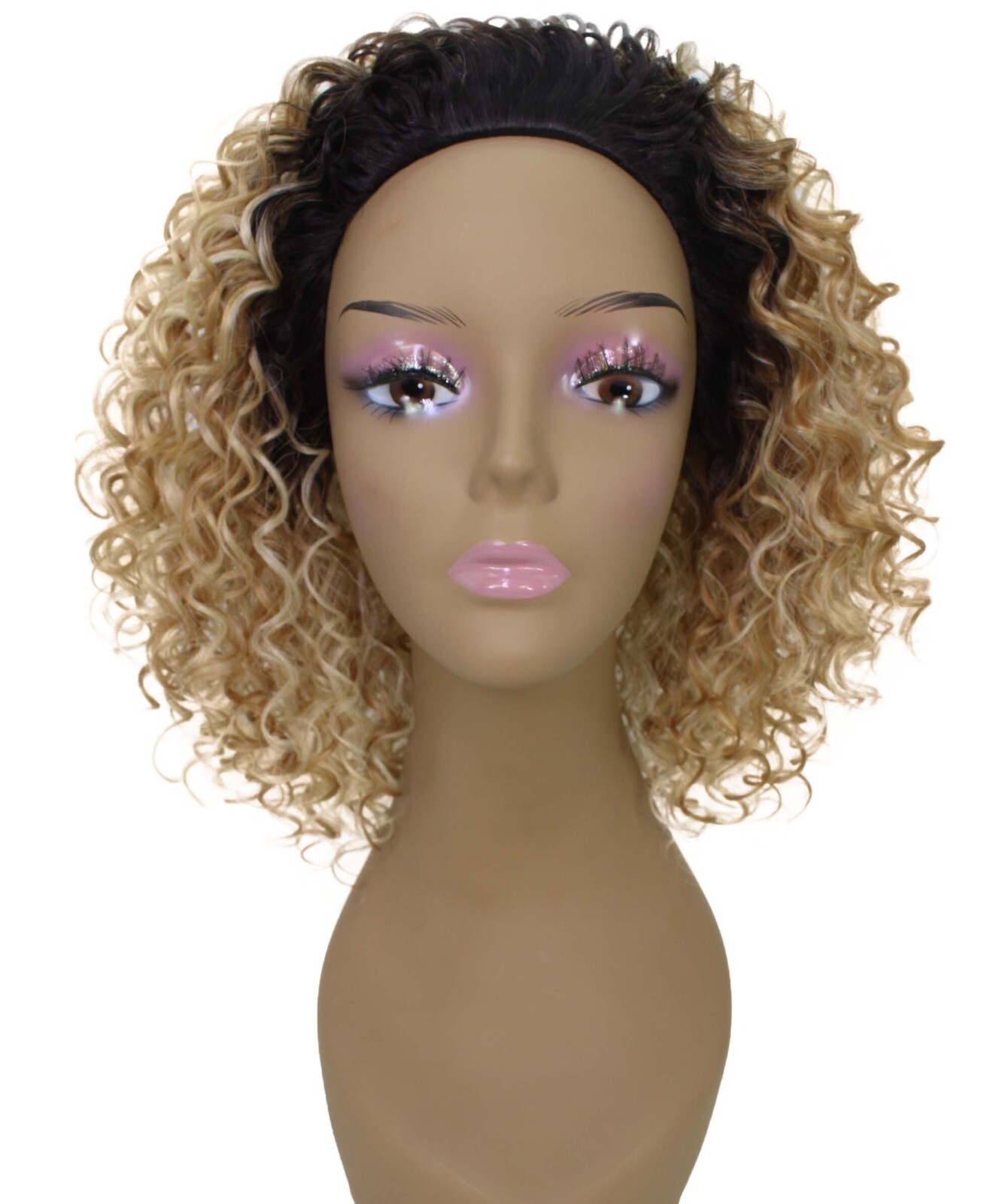 LUXLUXE Vale Curly Layered 13.5 in Long Half Wig No Lace Multiple Color,BH-0007