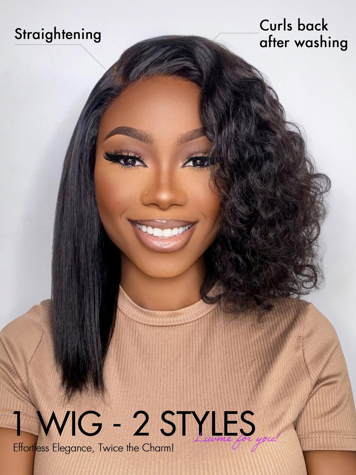 Luvme Hair Wet And 12 Inch Water Wave 4X4 Closure Lace Glueless Side Part Short