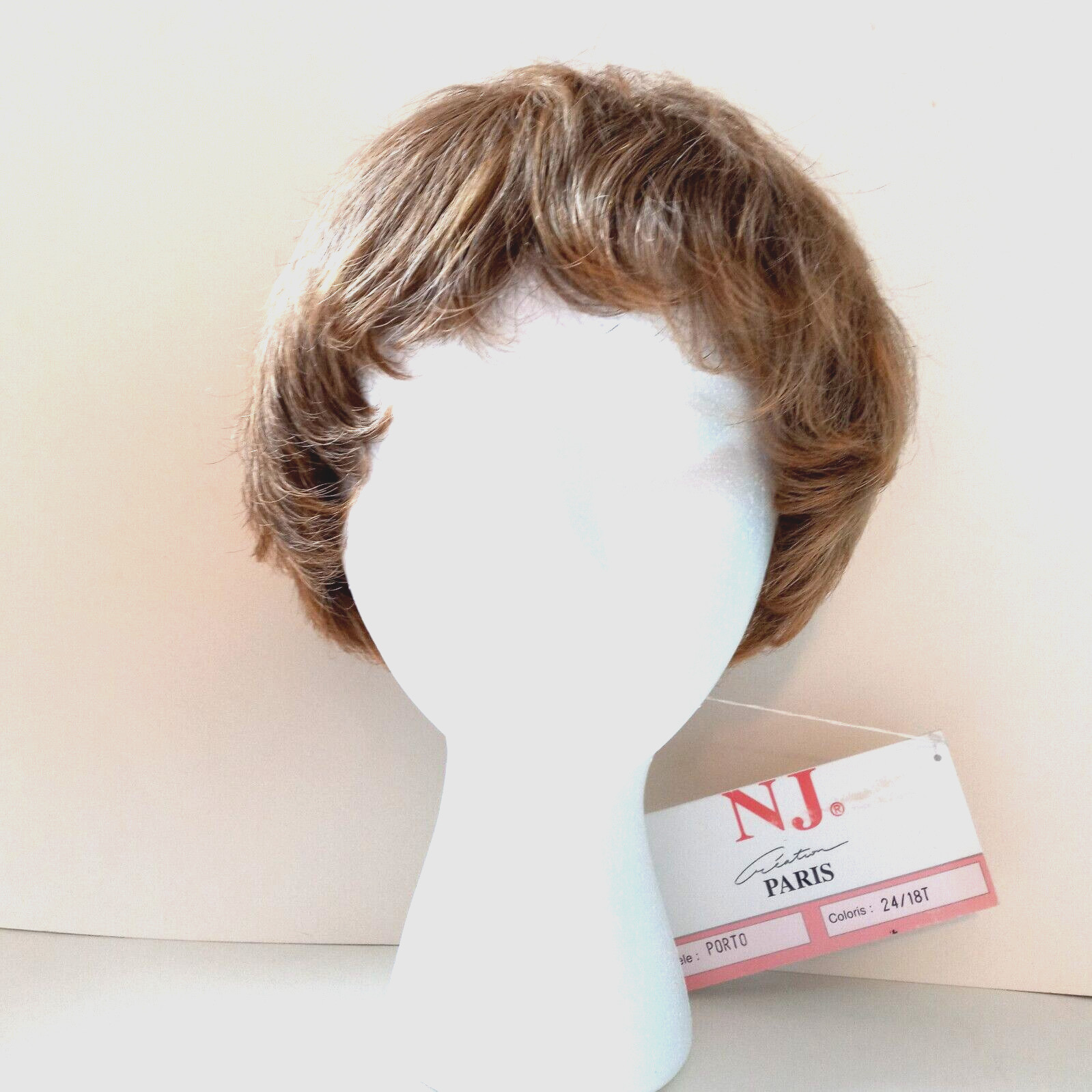 N J Creation Paris PORTO Wig Pixie Short Curly Ash Blonde Sunkissed Bangs NEW