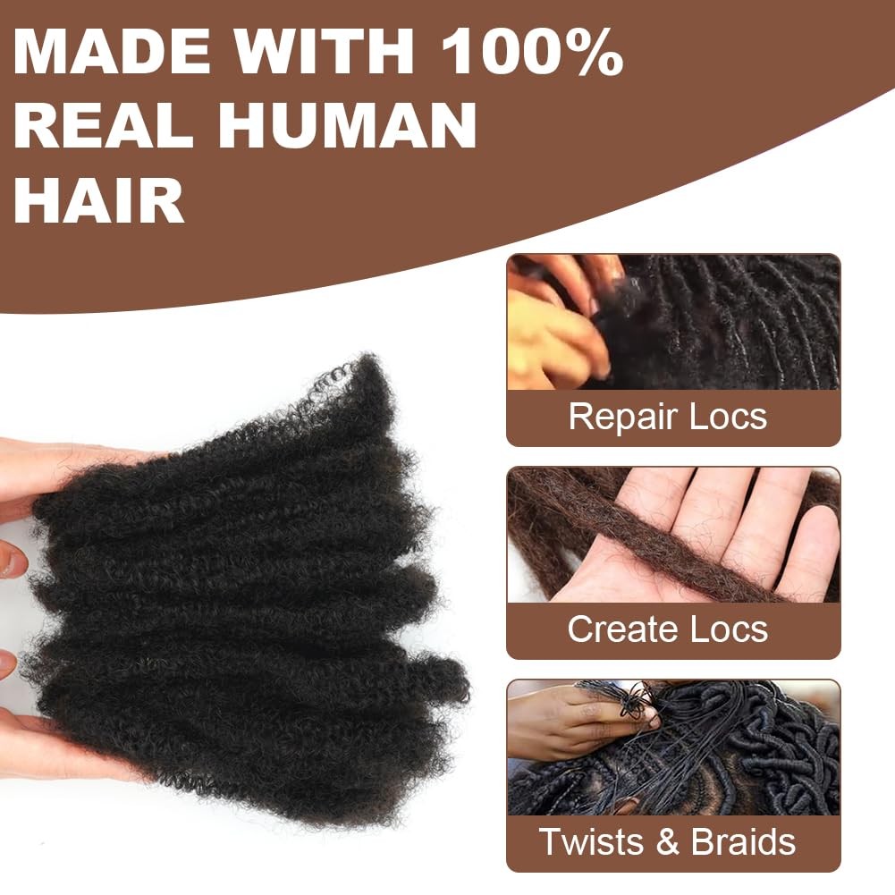 100% Human Hair Afro Kinky Bulk Hair Extensions Dreadlocks Hair Kinky Curly