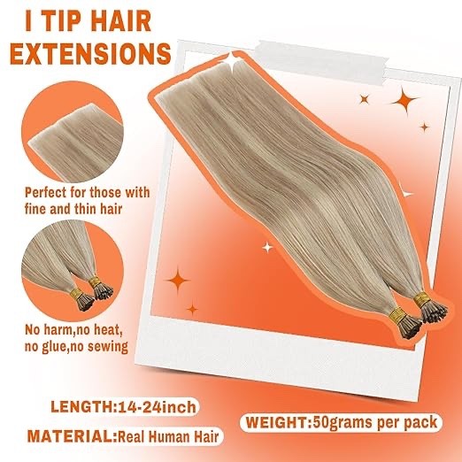 Sunny Hair Halo Extensions Blonde with Highlights Hair 20 Inch #P18/613 50g