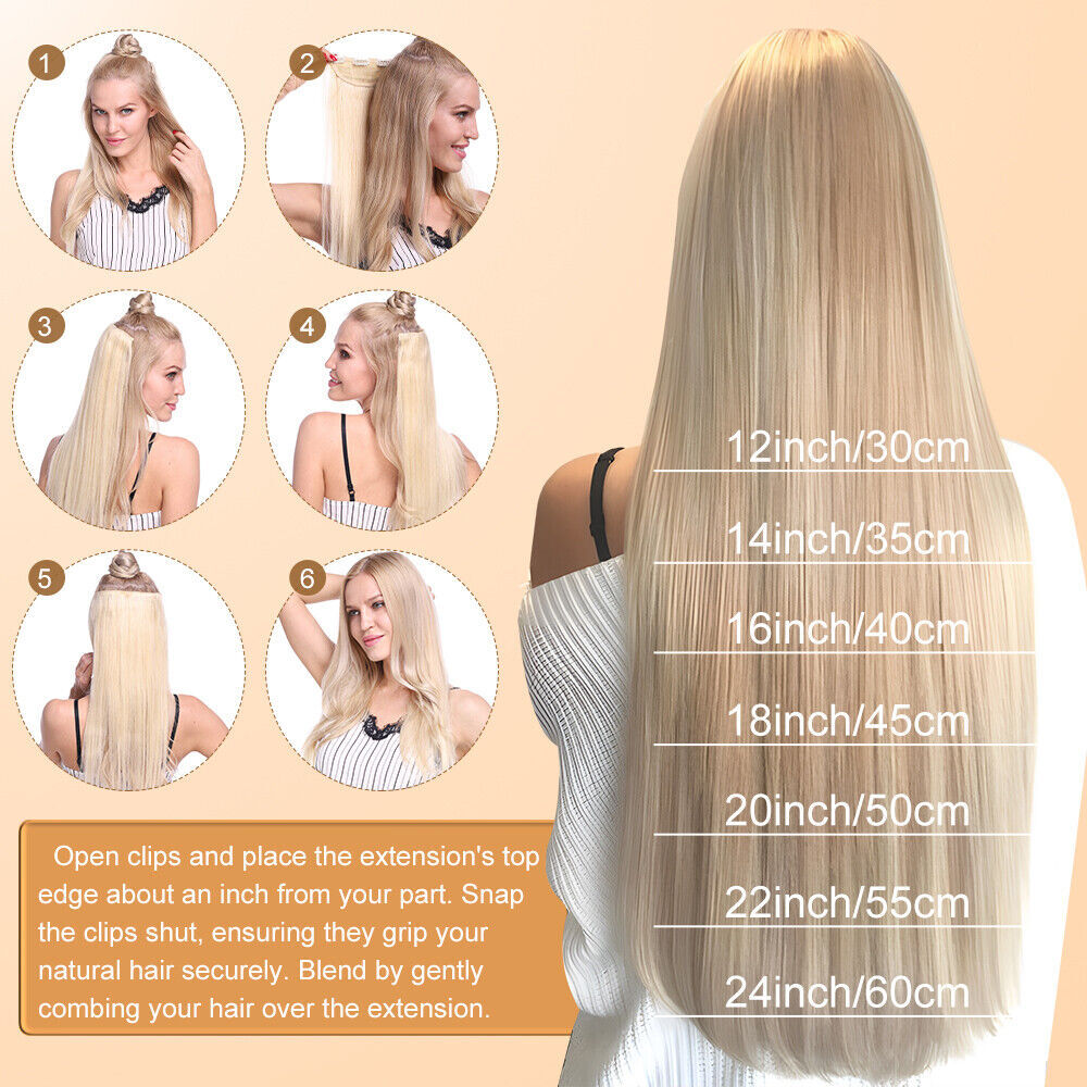 CLEARANCE One Piece Clip in Wavy Curly 100% Remy Human Hair Extensions Remy 24″