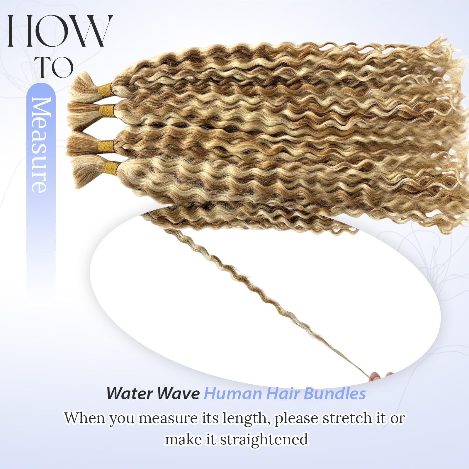 Long Curly Braiding Hair Highlights Deep Water Wave Bulk for Boho Braids #27/613