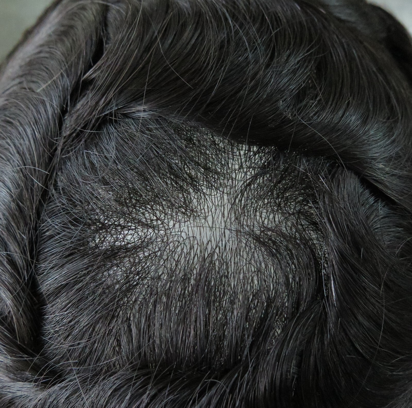 Toupee For Men Human Super Thin Skin Men Hairpieces Wig Natural Black #1C
