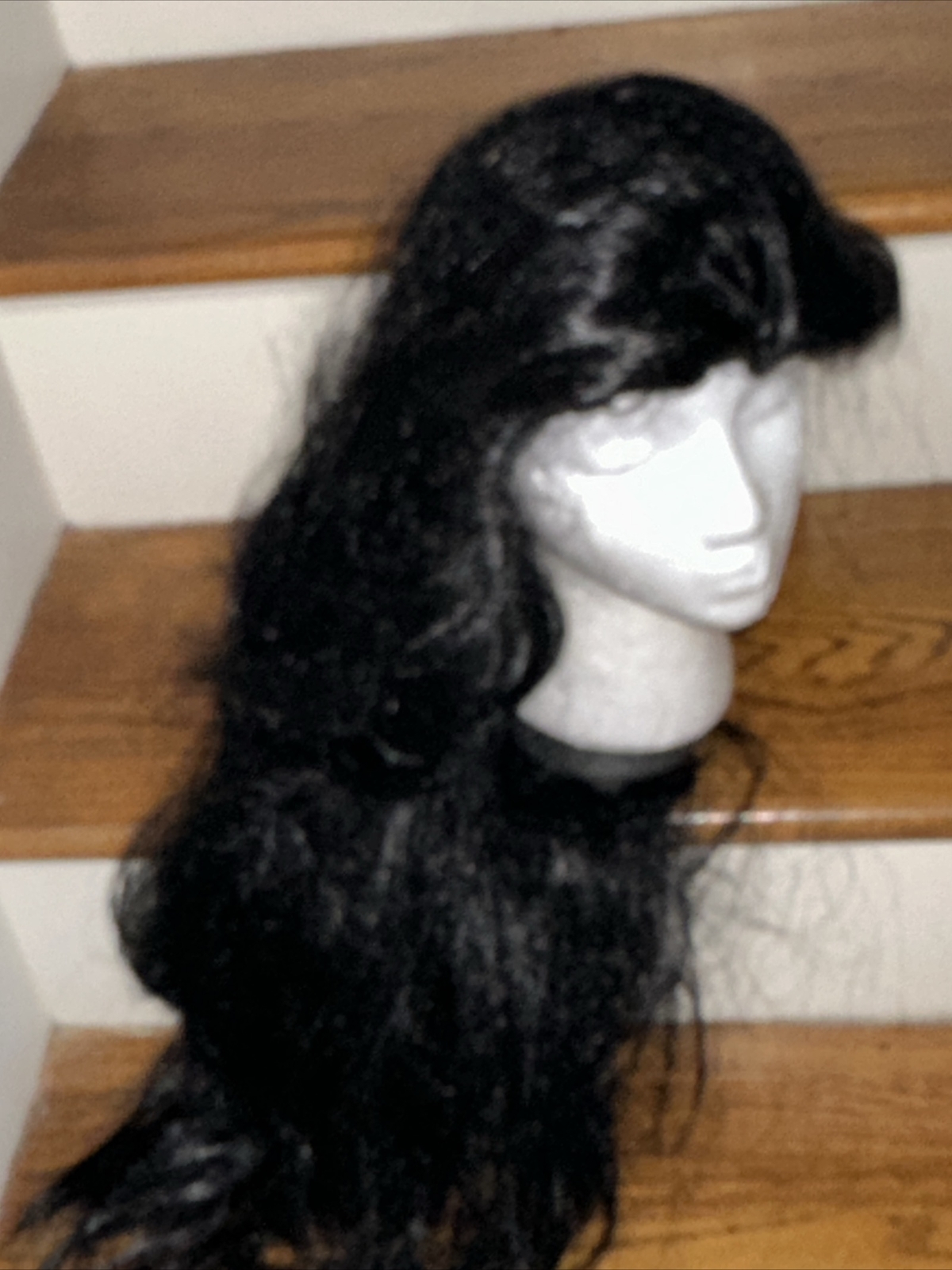 El Vira Gothic Witch Long Black Wig Hair with Net One Size Fits Most 💗234