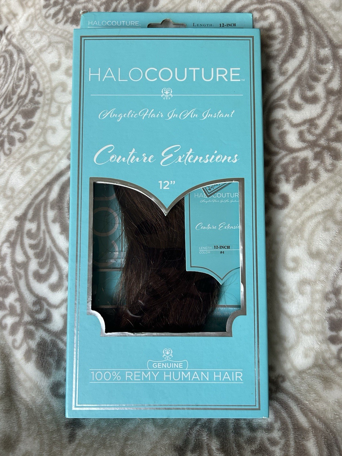 Halo Couture 12” Hair Extension Color #4 100% Remy Human Hair Brown