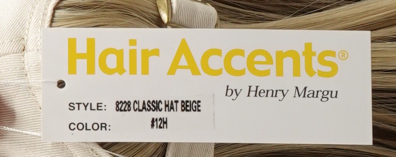 CLASSIC HAT by HENRY MARGU Beige Hat w/Hair 12H-Dark Blonde/Brown CLEARANCE! NEW