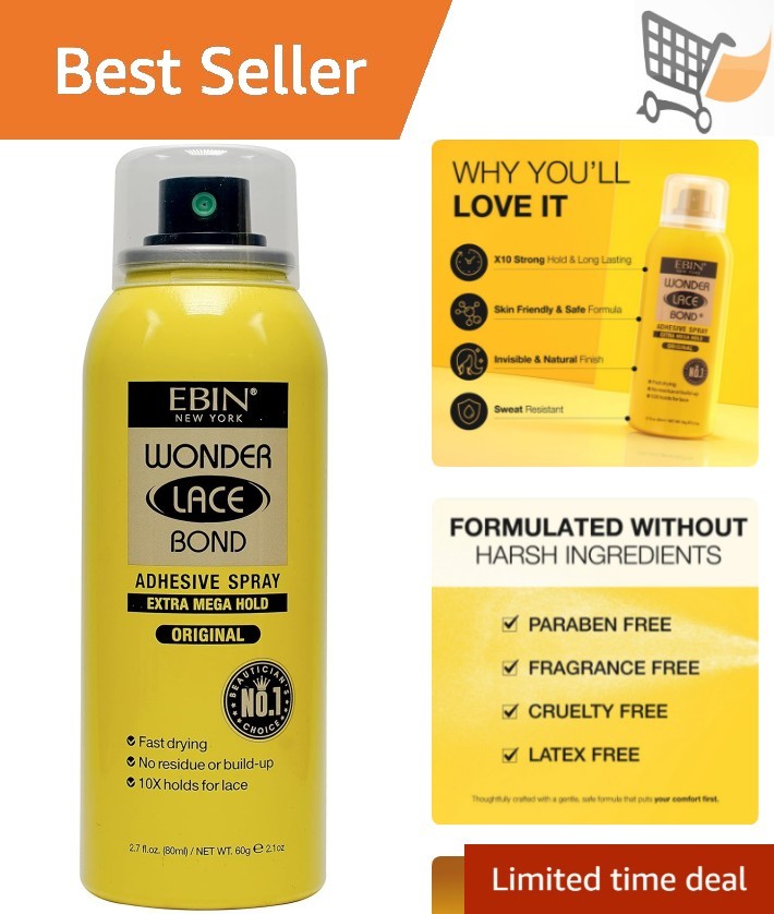 Wig Adhesive Spray Extra Mega Hold Fast Dry All-Day Security
