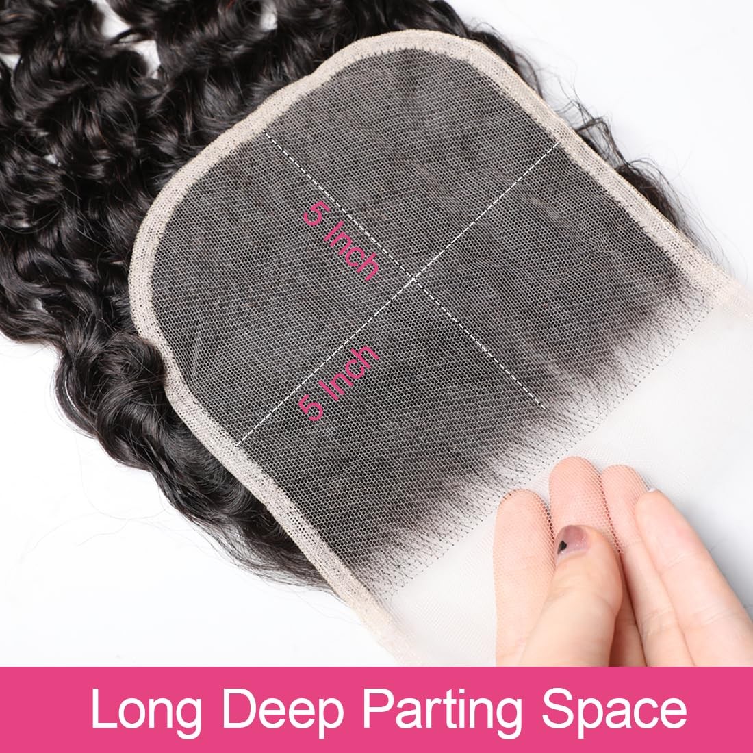 Megeen 5X5 Hd Lace Closure Burmese Curly 22 Inch Ultra-Thin Transparent 15A