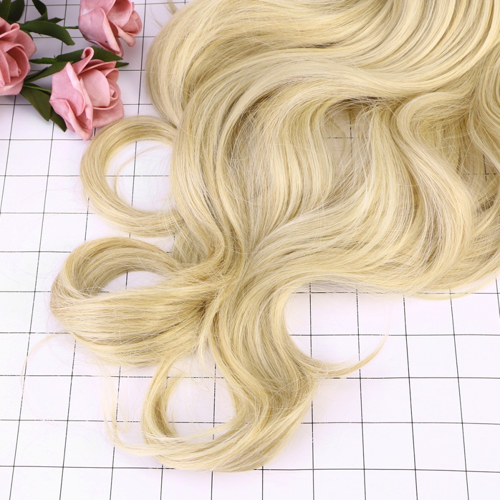 Wig High Temperature Fiber Light Brown for Daily Use 1Set 27.6Inch