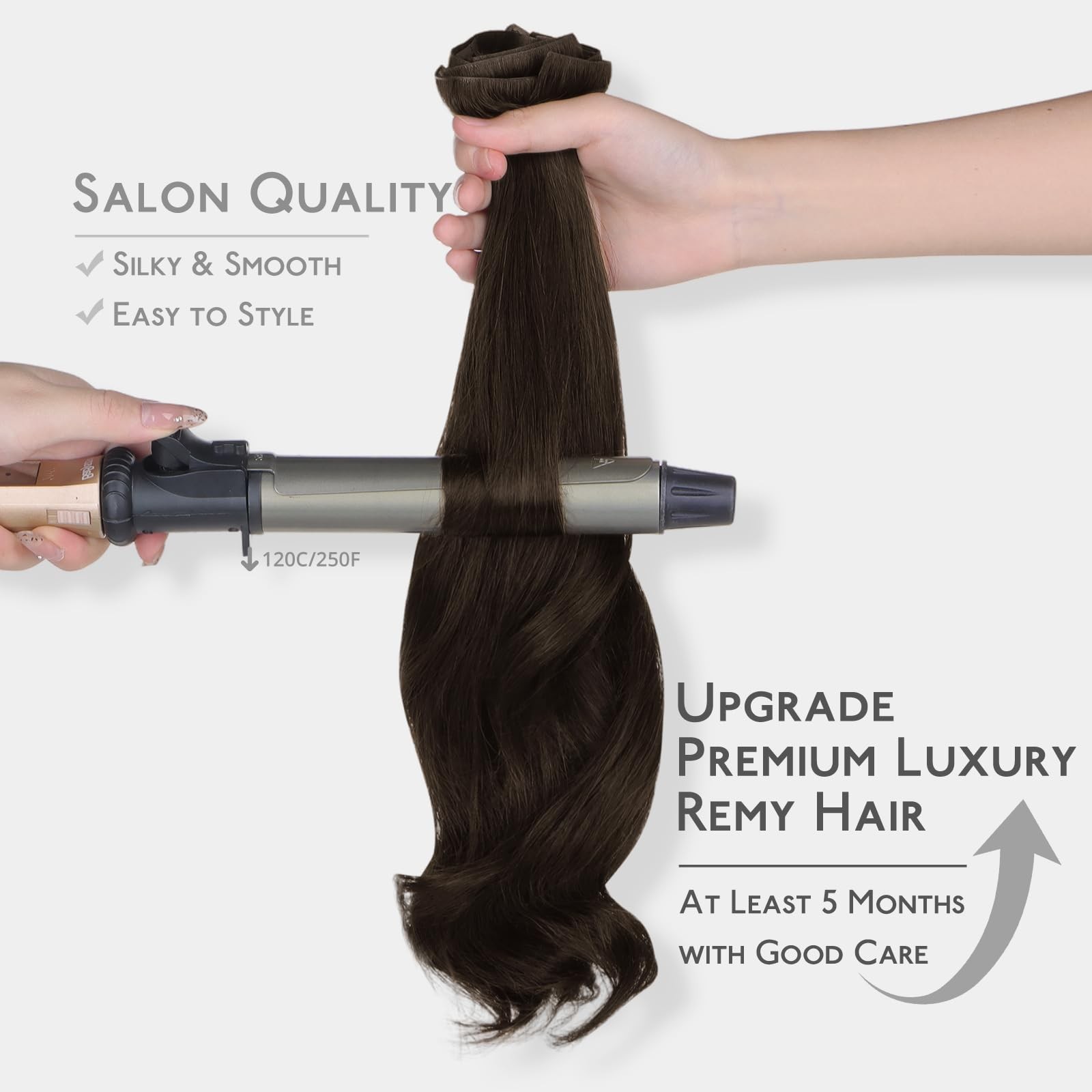 Wennalife Invisi Seamless Clip In Hair Extensions Real Human Hair 16 Inch 130