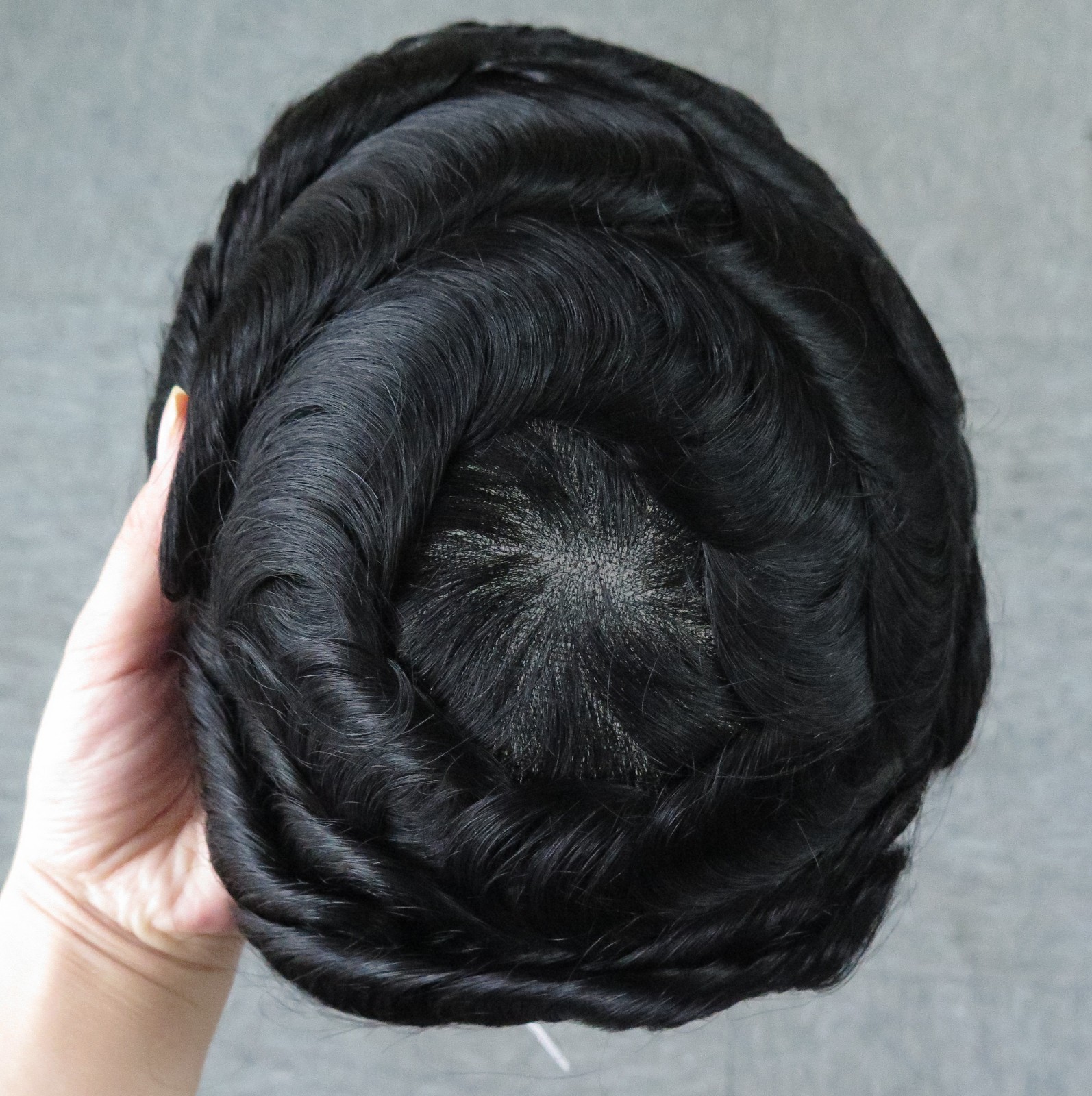 Toupee 男士人体头发替换系统发片法国花边贝拉 8×10-