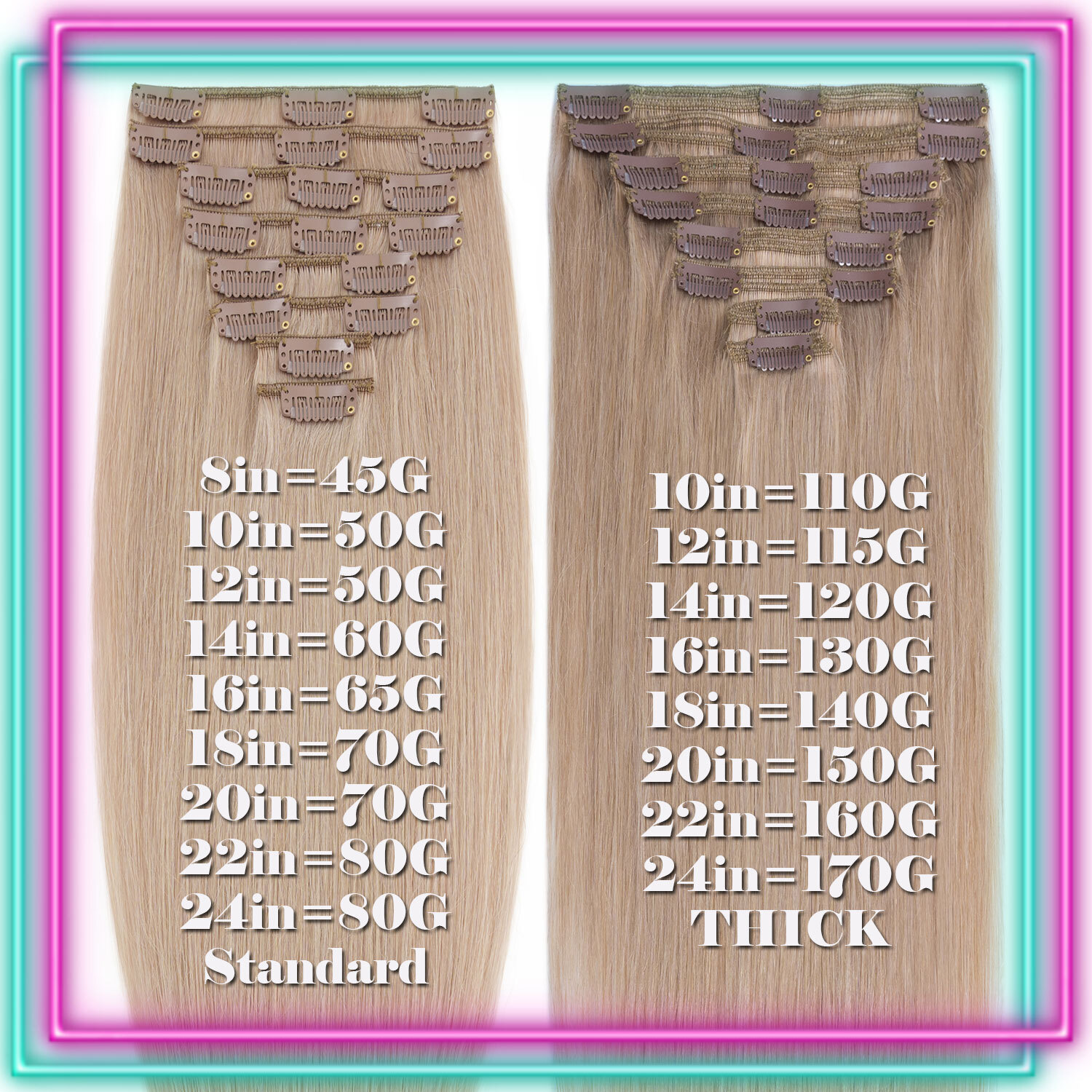 Ombre 100% Human Hair Extensions 8 Pieces Clip In Real Remy Hair 8PCS FULL HEAD