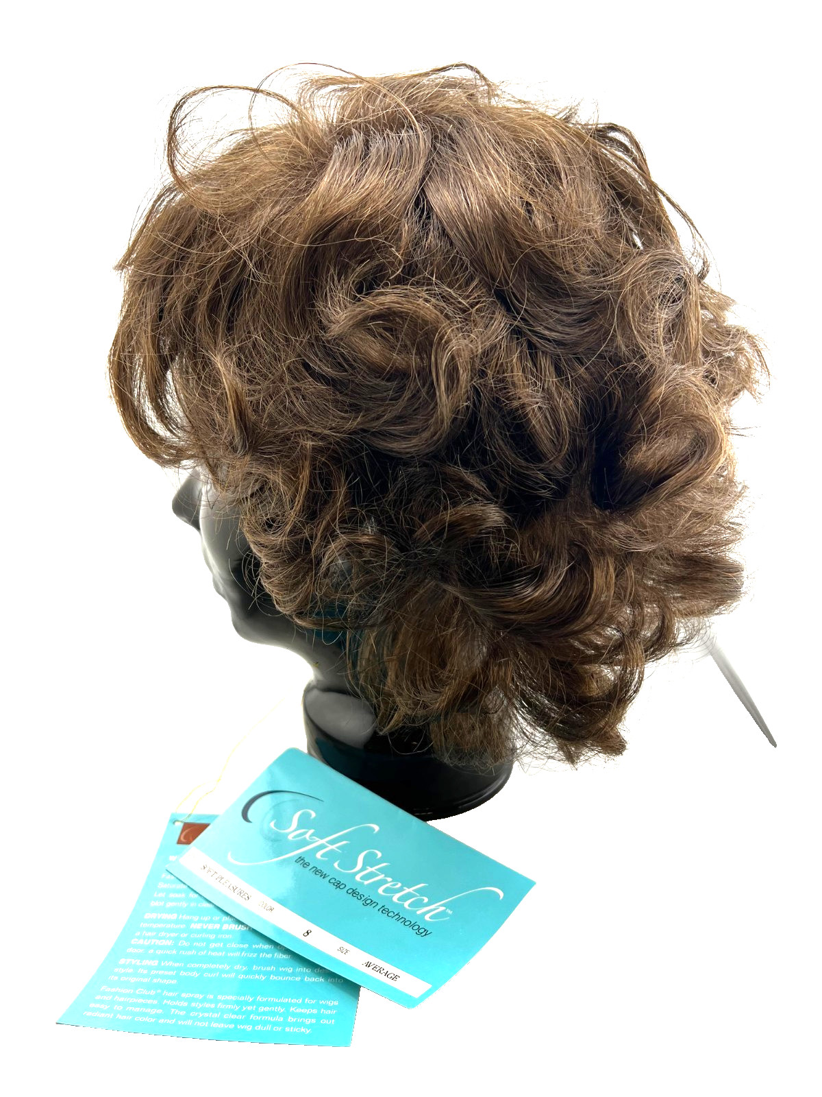 NIB Soft Stretch TWC Wig Soft Pleasures Sz Average Color 8 Brown Brunette Curl