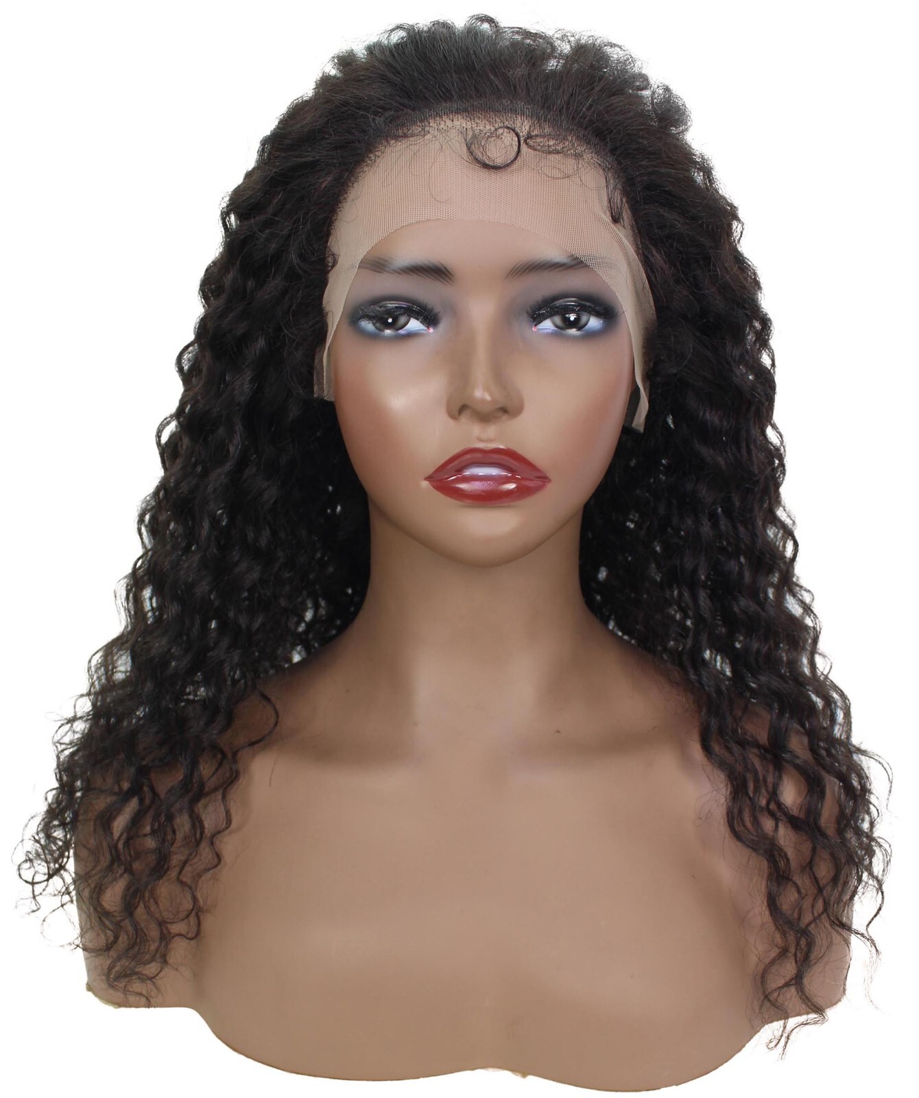 LUXLUXE Marley 20″Glueless 100% Human Hair Wavy Lace Front Wig with Baby Hair”