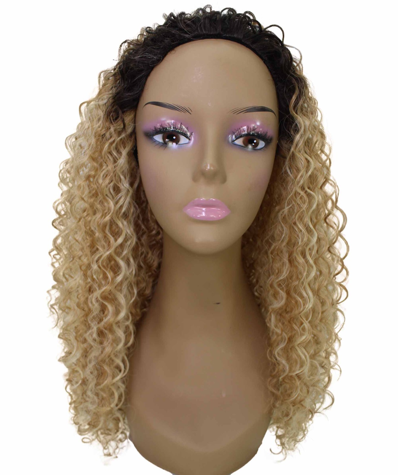 LUXLUXE Isadora Curly Body Waves 22.5 in Long Half Wig Half Cap Wig BH-0004