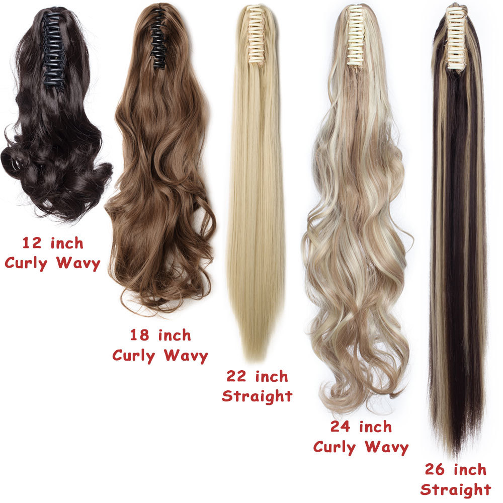 100% Natural Long Ponytail Thick Lady Claw Clip on in Pony Tail Hair Extensions