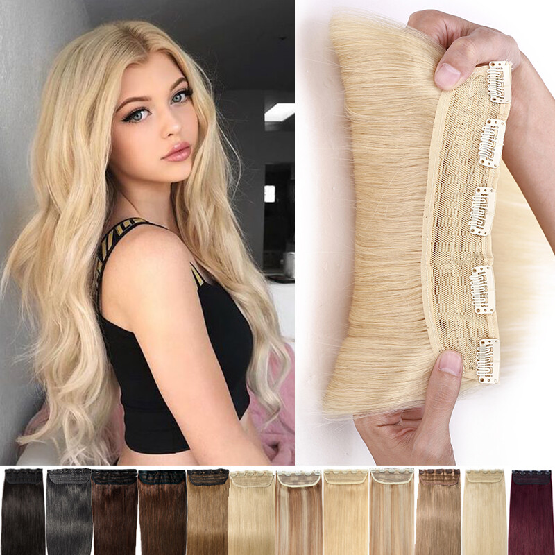 CLEARANCE One Piece Real Human hair Extensions Clip In Remy Hairpiece Many Color