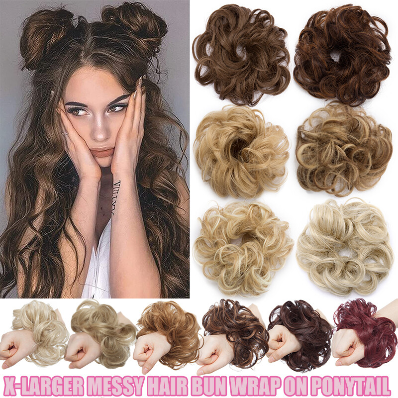 Curly Messy Bun Chic Hair Piece Scrunchie THICK Hair Extensions as Real Human US