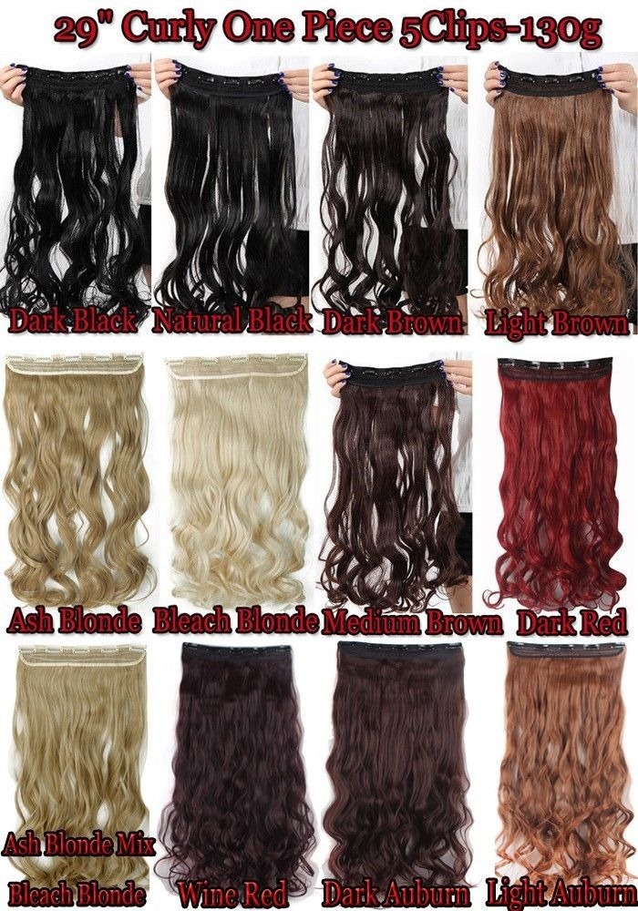 100% Thick One Piece Real Clip in False Hair Extension 3/4 Full Head US Stock