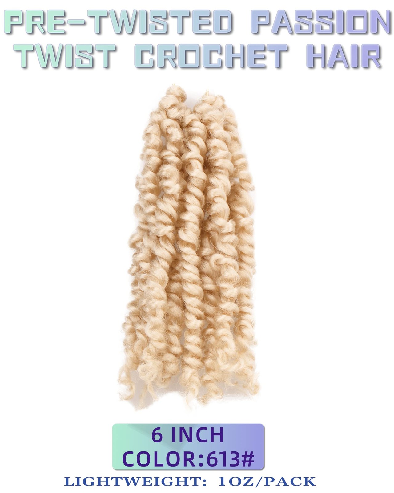Hahoness 6 Inches 8 Packs Super Short Passion Twist Crochet Hair For Black