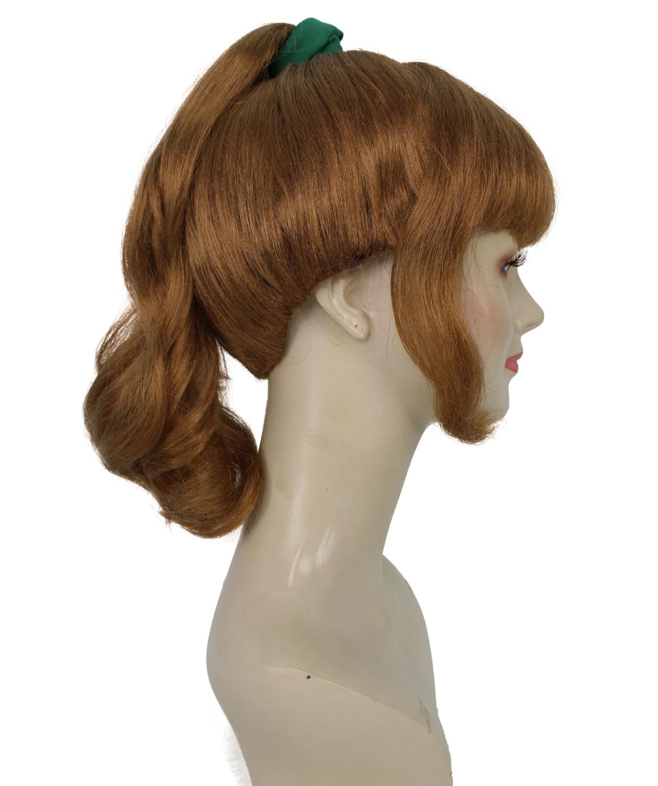 Adult Women’s Chrissy Cheerleader Straight Wavy Brown Ponytail Wig HW-7147