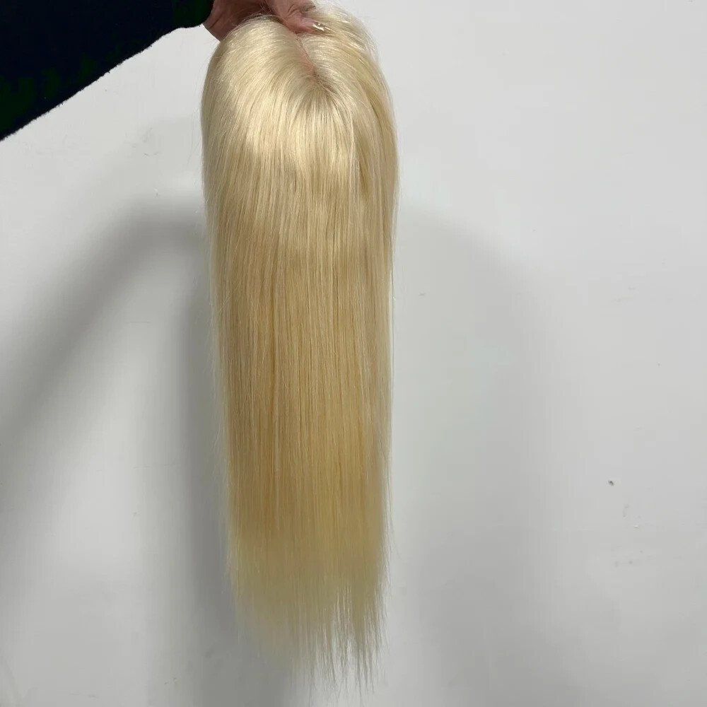 8″x8″ Light Blonde Swiss Lace Closure Topper Remy Human Hair Women Toupee #613