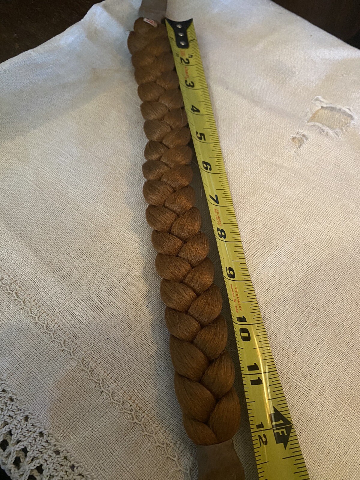 Antique/Vintage Hair Piece Ponytail 12” With Ribbon Ties Japan Headband Childs
