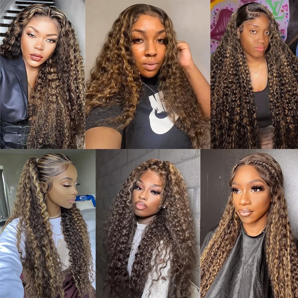 Dokksiiia Highlight Piano Color Ombre Bundles P1B/27 Deep Wave Human Hair